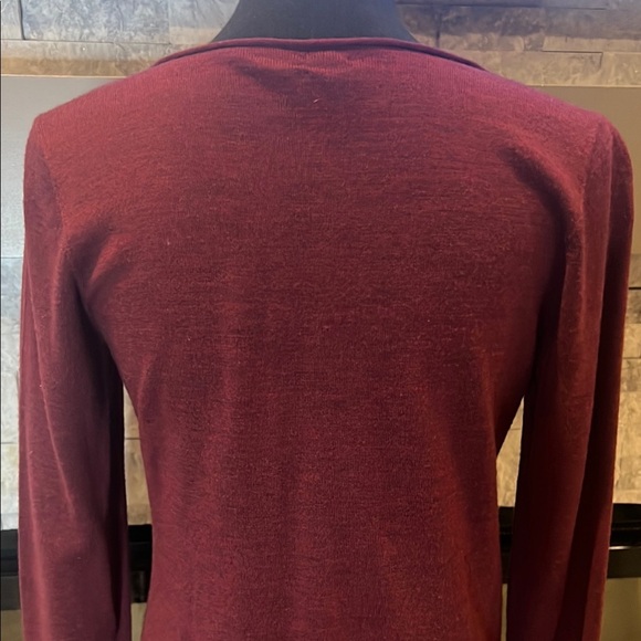 Eileen Fisher Merino Wool Burgundy Long Sleeve Dress size Small Petite - Picture 10 of 12